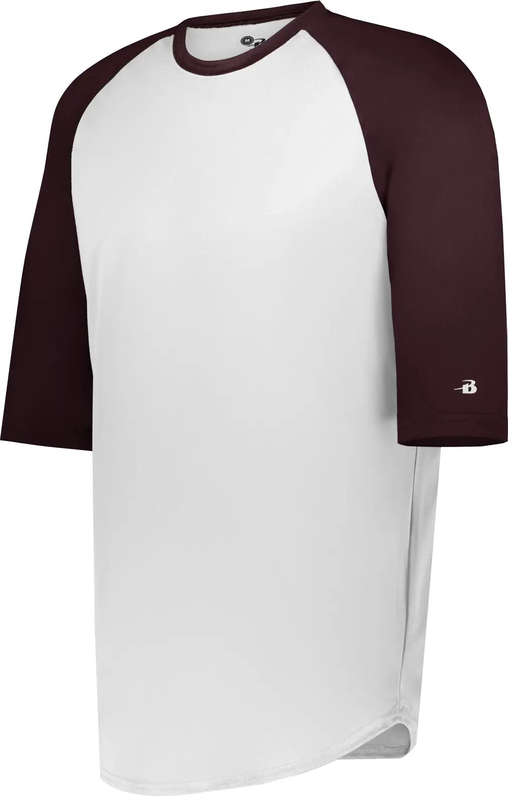 Badger Sport 4133 B-baseball Tee - White Maroon - Adult s