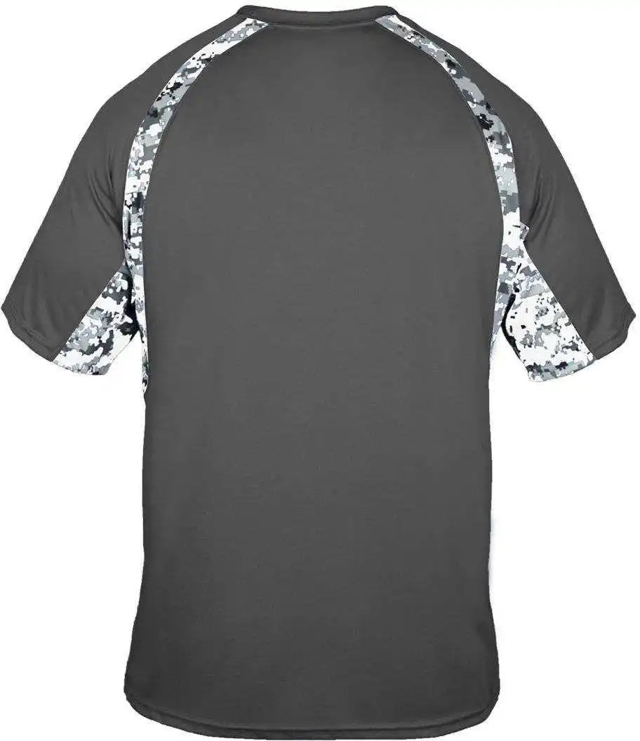 Badger Sport 4140 Digital Hook Adult Tee Graphite White