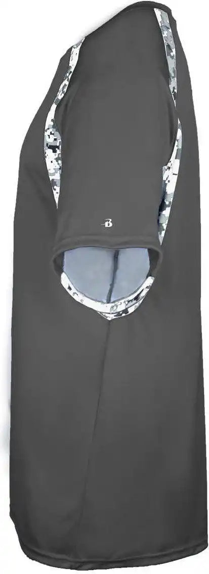 Badger Sport 4140 Digital Hook Adult Tee Graphite White