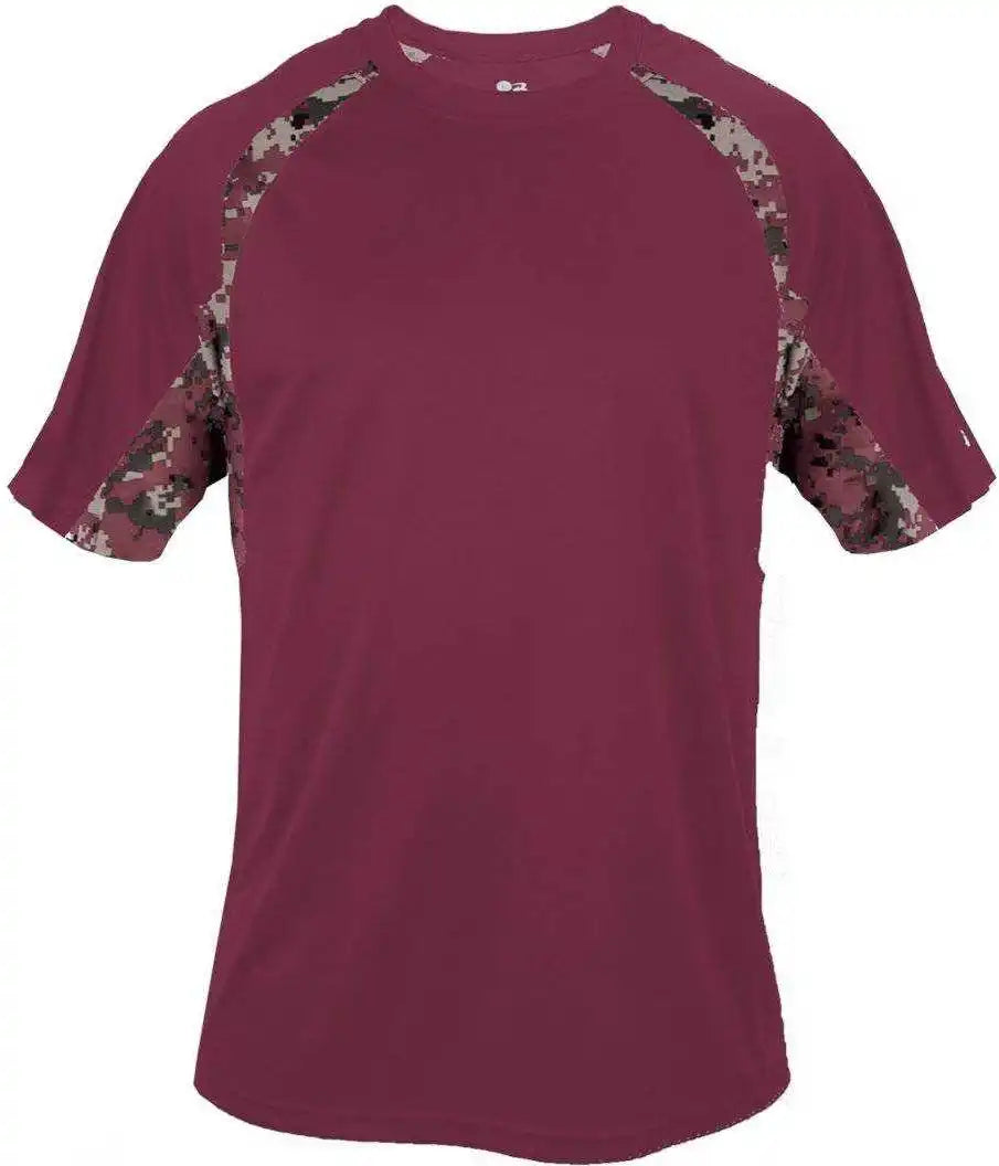 Badger Sport 4140 Digital Hook Adult Tee - Maroon