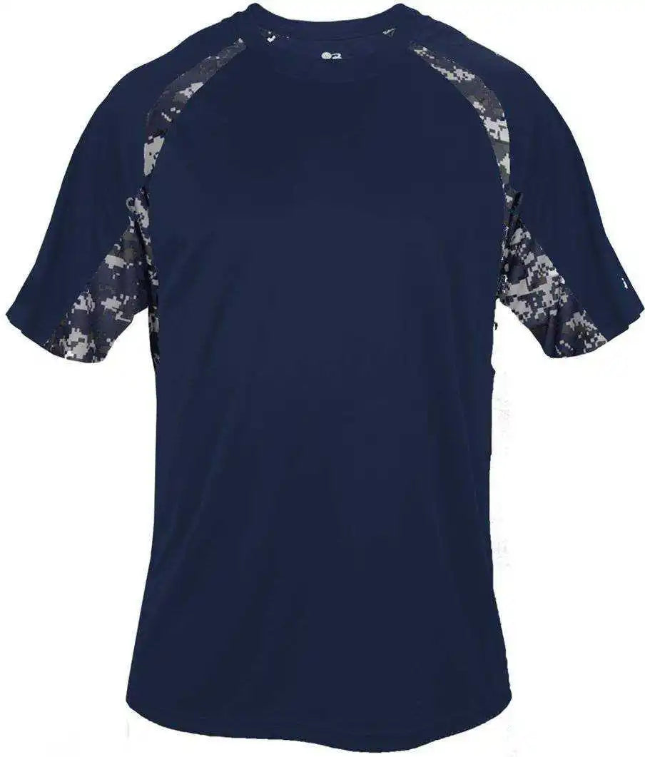 Badger Sport 4140 Digital Hook Adult Tee Navy Digita