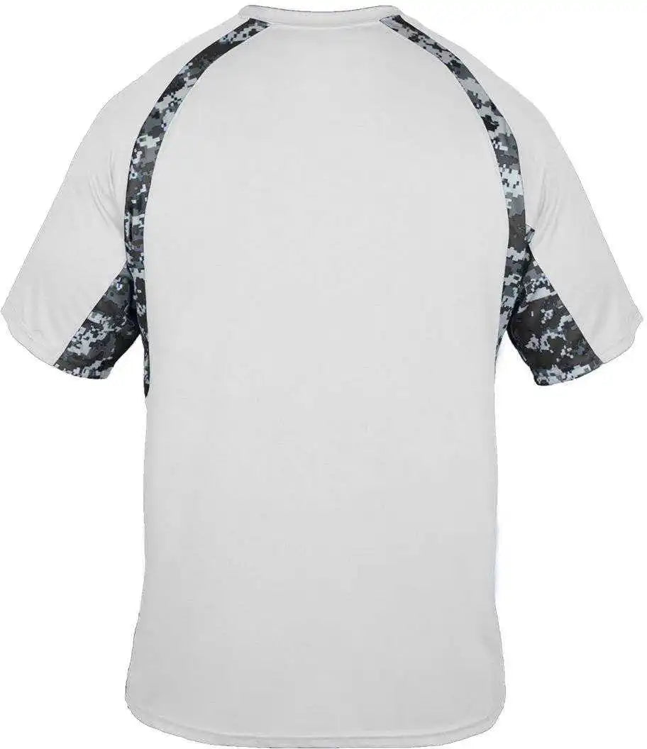 Badger Sport 4140 Digital Hook Adult Tee White Black