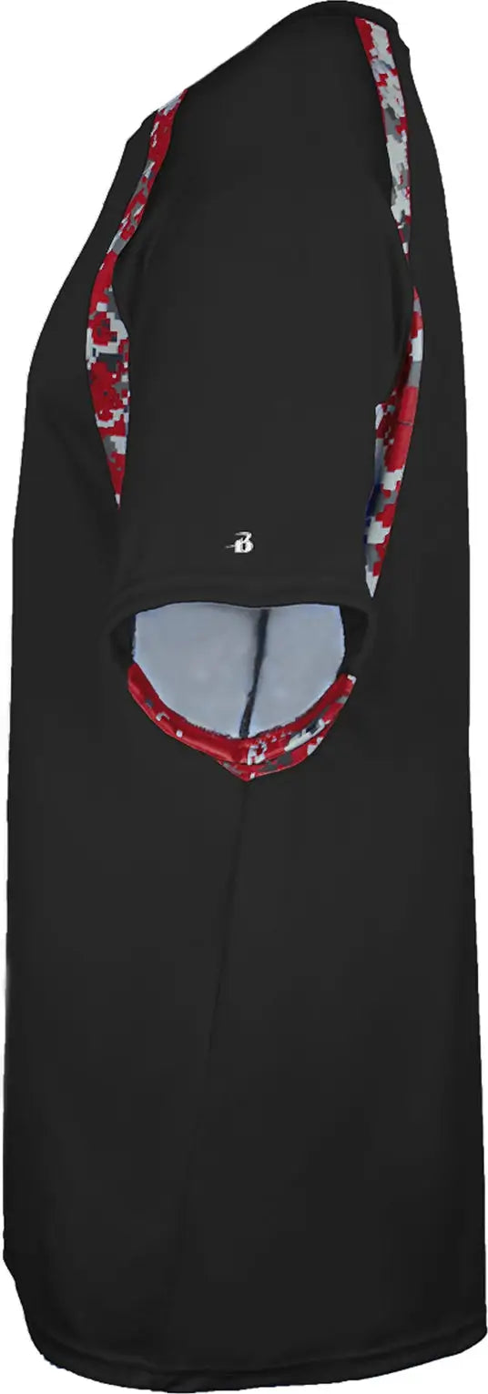 Badger Sport 4140 Digital Hook Tee - Black Red