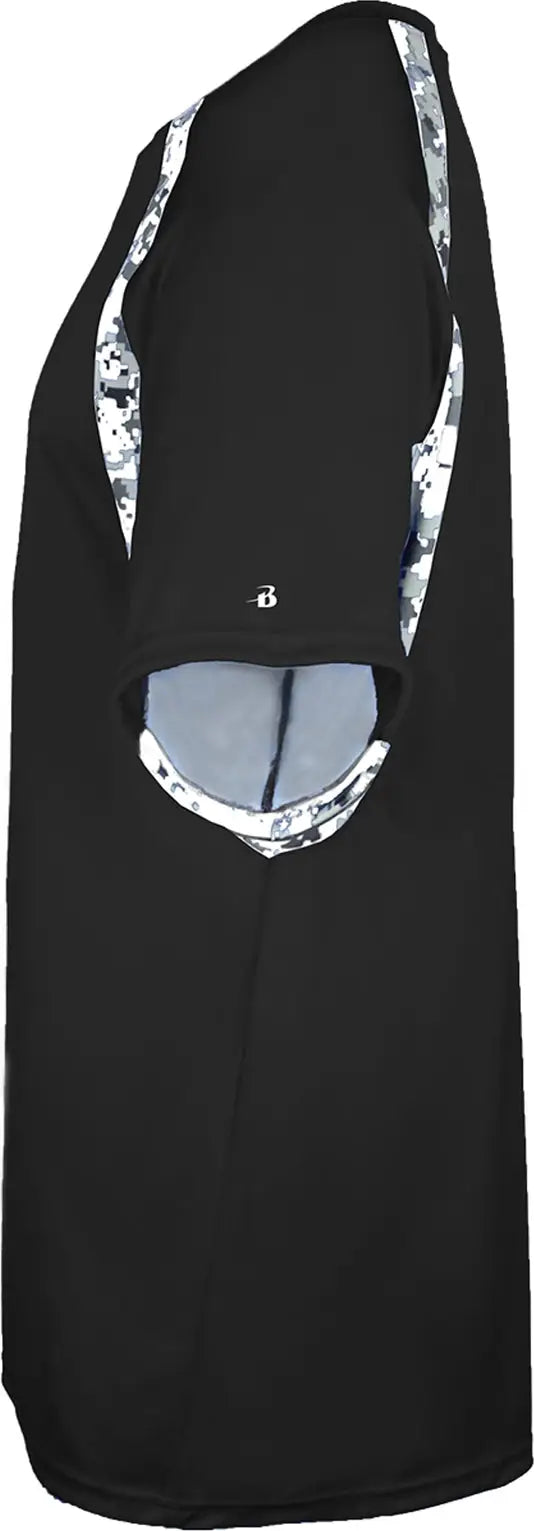Badger Sport 4140 Digital Hook Tee - Black White