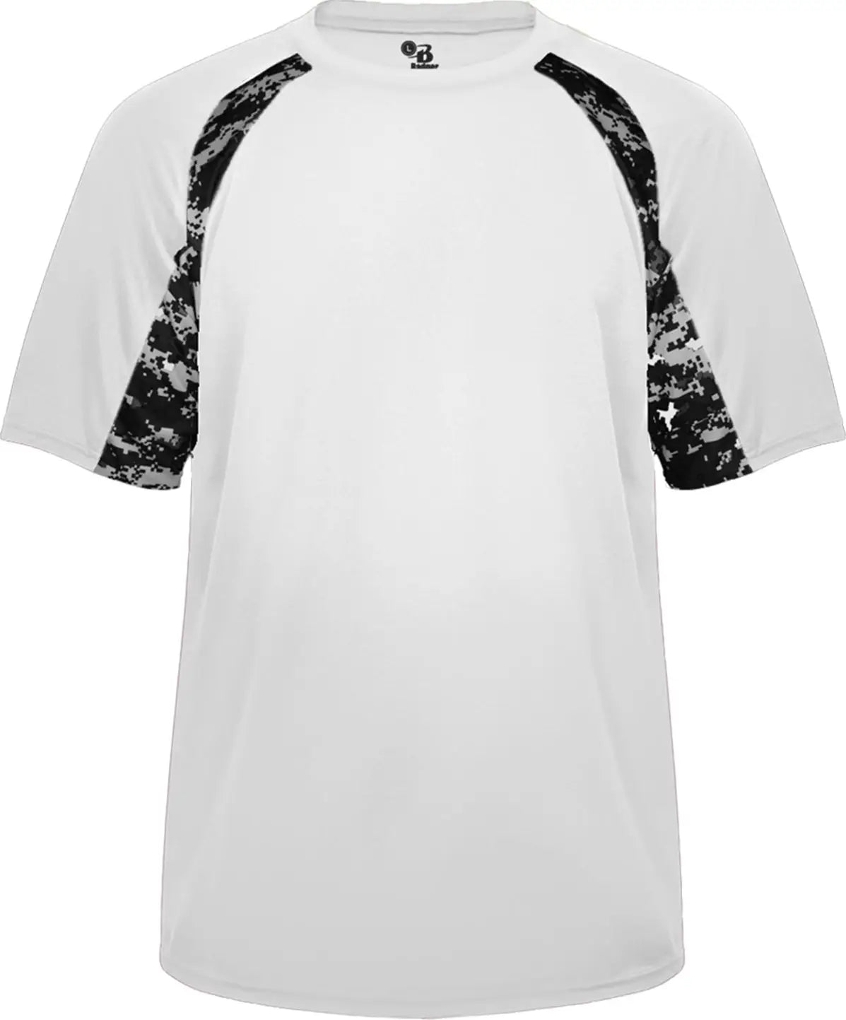 Badger Sport 4140 Digital Hook Tee - White Black - Adult Xs