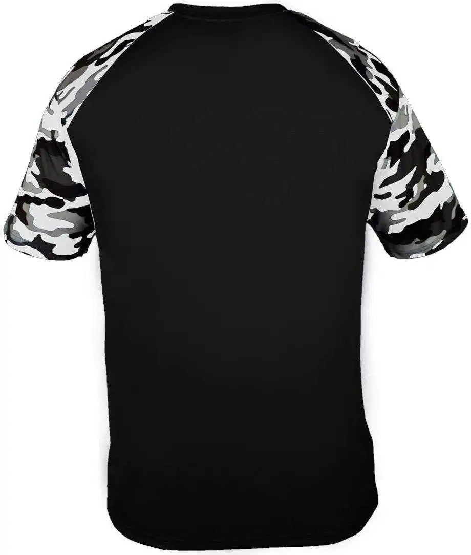 Badger Sport 4141 Camo Adult Tee Black White