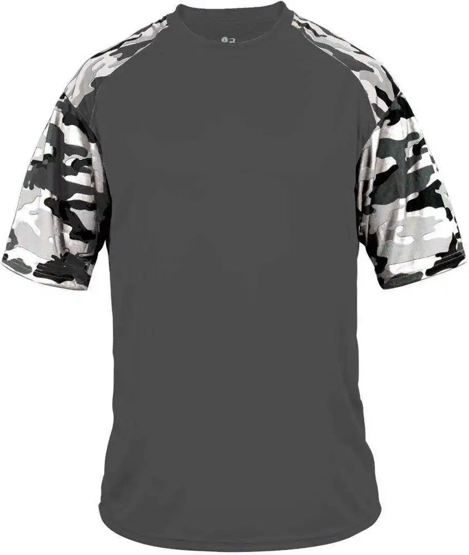 Badger Sport 4141 Camo Adult Tee Graphite White