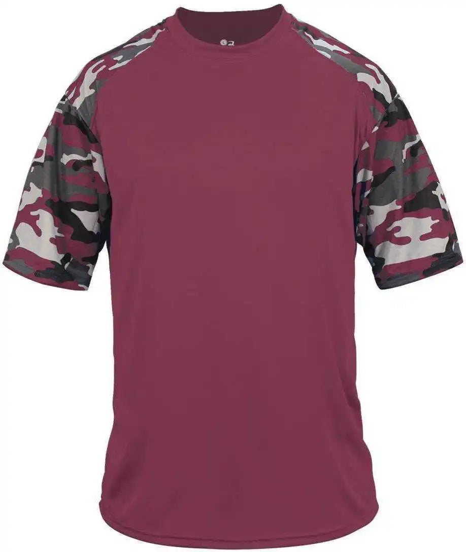Badger Sport 4141 Camo Adult Tee - Maroon