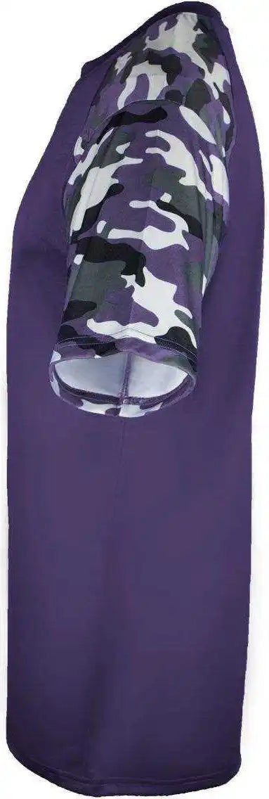Badger Sport 4141 Camo Adult Tee Purple
