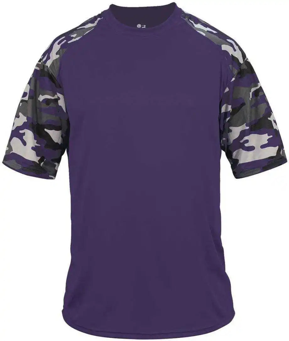 Badger Sport 4141 Camo Adult Tee Purple