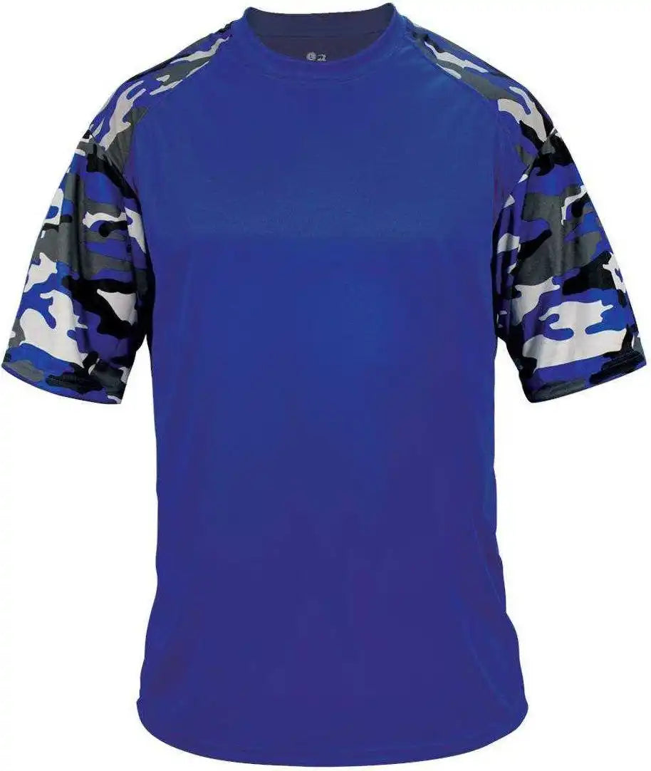 Badger Sport 4141 Camo Adult Tee Royal