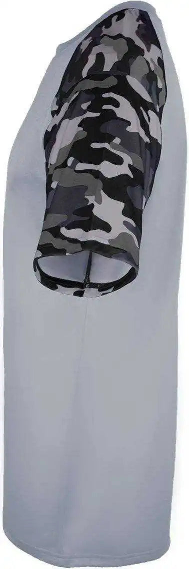 Badger Sport 4141 Camo Adult Tee - Silver Black