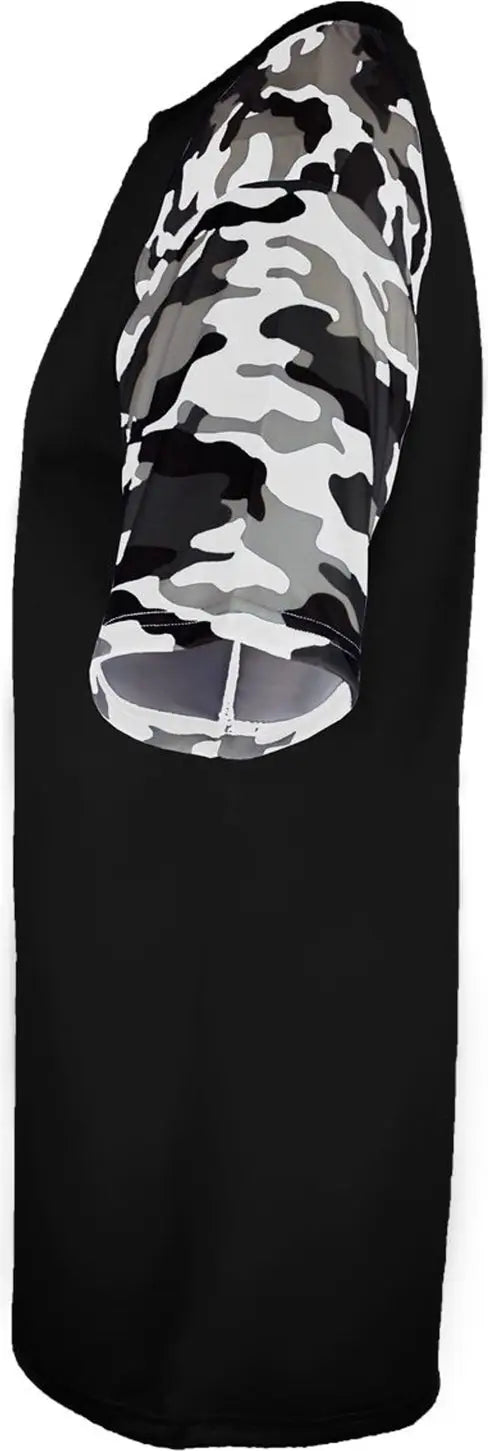 Badger Sport 4141 Camo Tee - Black White