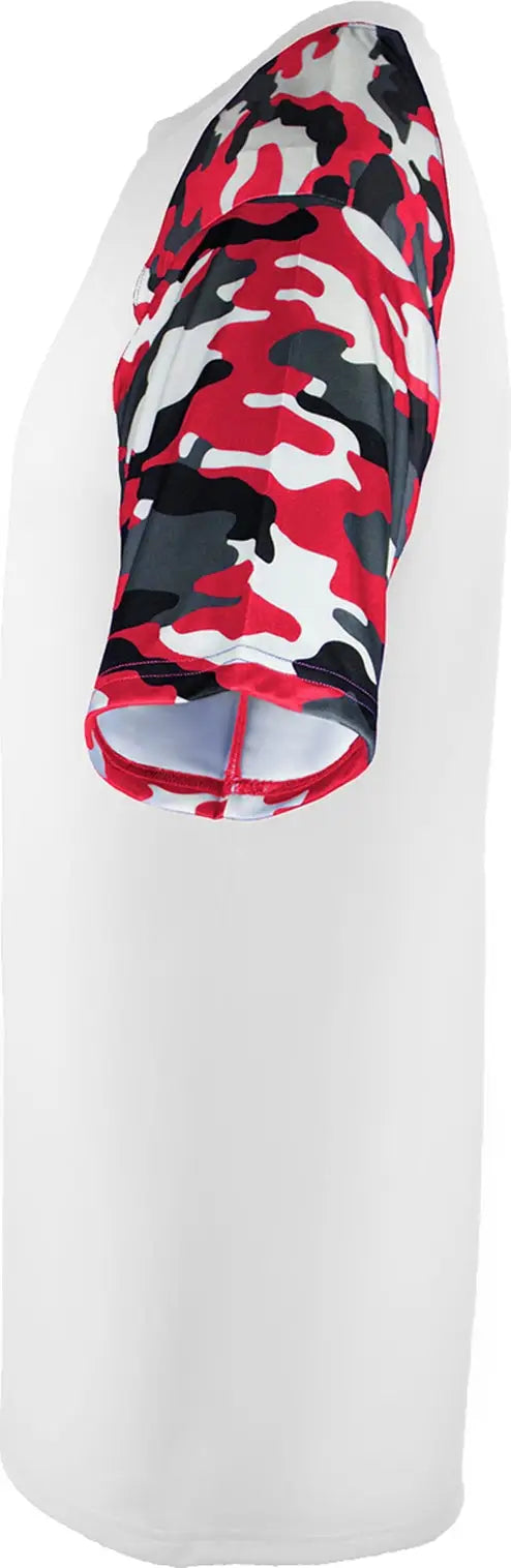 Badger Sport 414100 Camo Tee - White Red