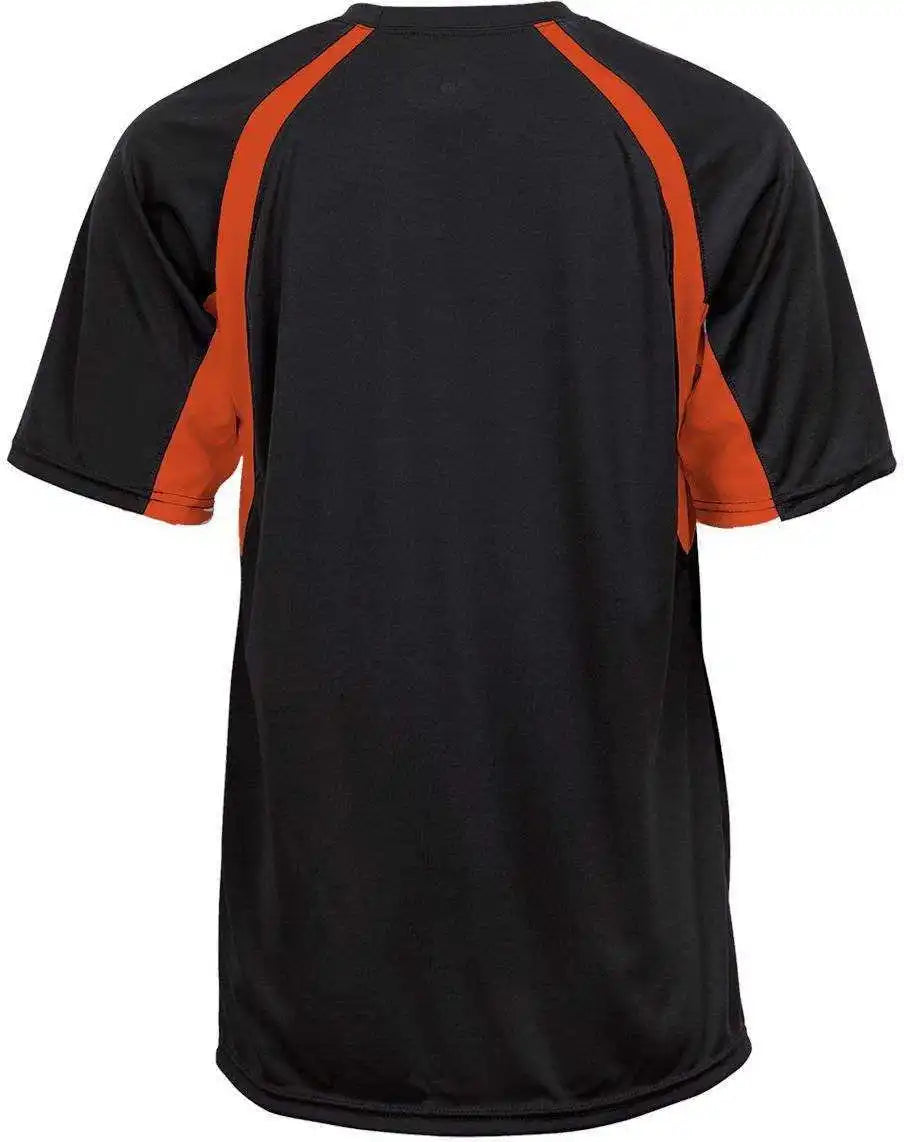 Badger Sport 4144 Adult Hook Tee - Black Orange