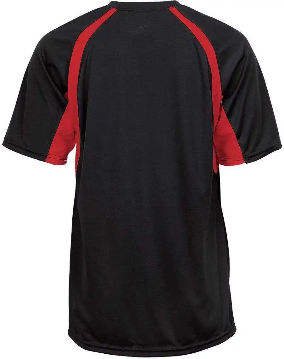 Badger Sport 4144 Adult Hook Tee Black Red