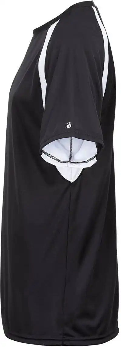 Badger Sport 4144 Adult Hook Tee Black White