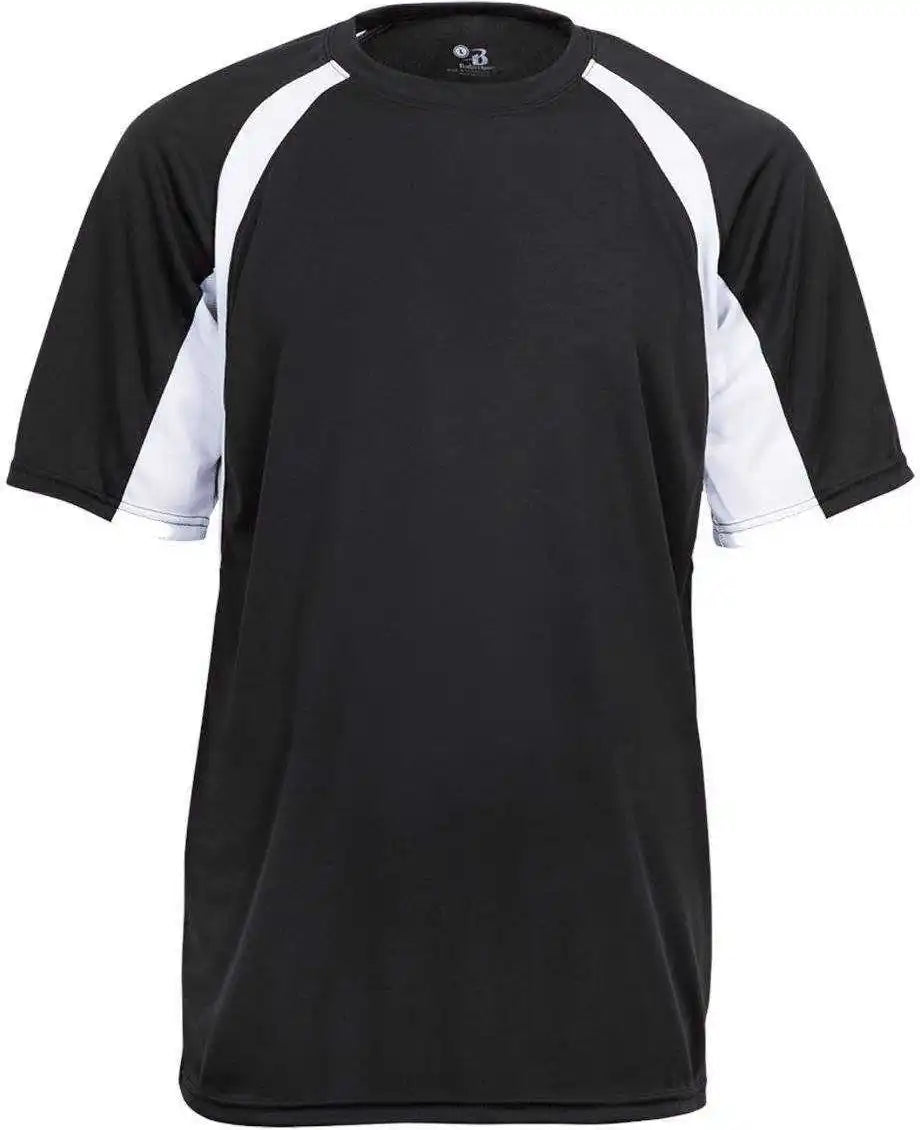 Badger Sport 4144 Adult Hook Tee - Black White
