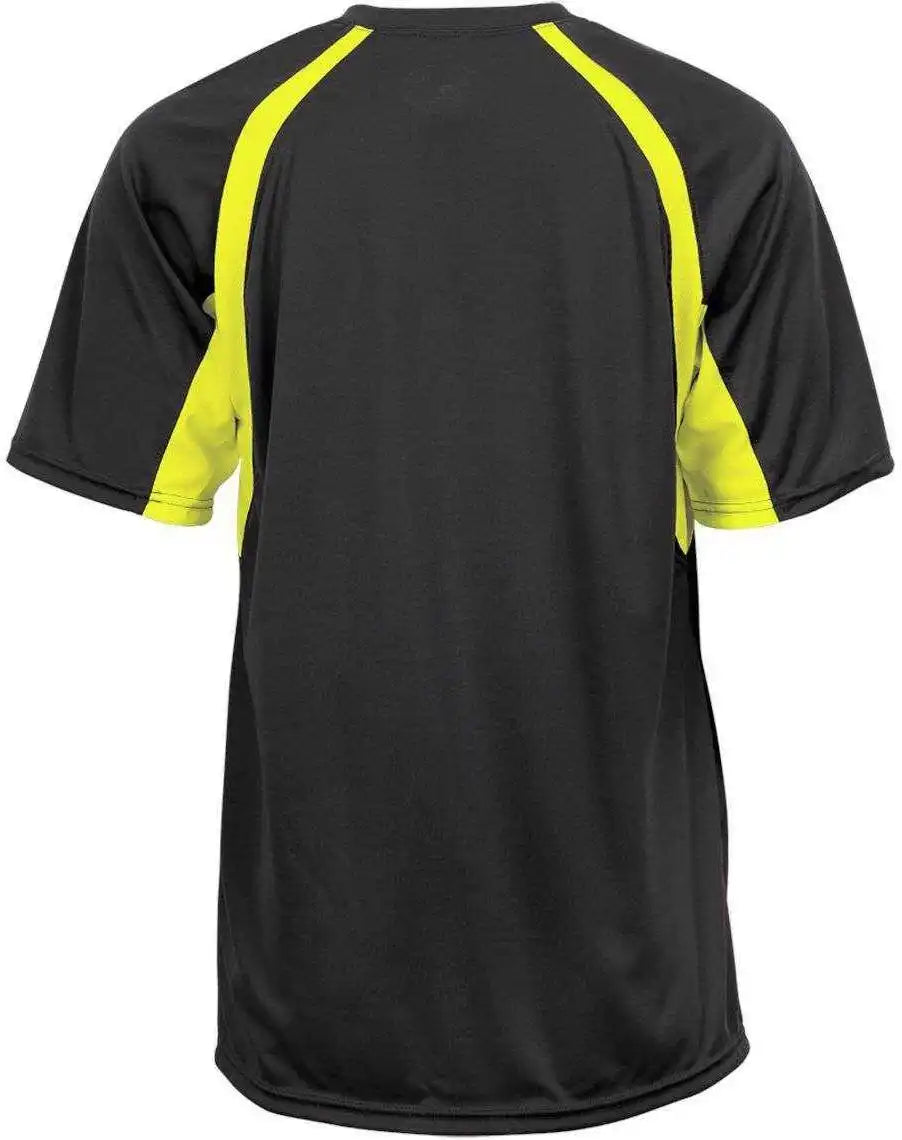 Badger Sport 4144 Adult Hook Tee Graphite Safety Yellow