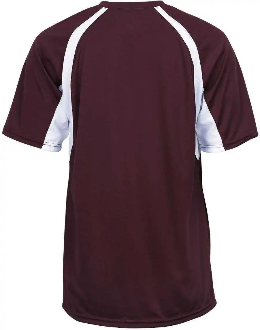 Badger Sport 4144 Adult Hook Tee - Maroon White