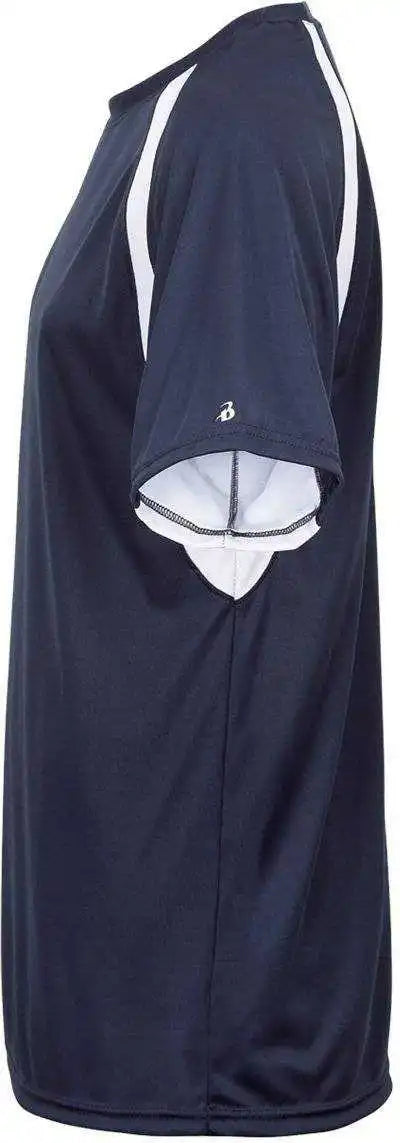 Badger Sport 4144 Adult Hook Tee Navy White
