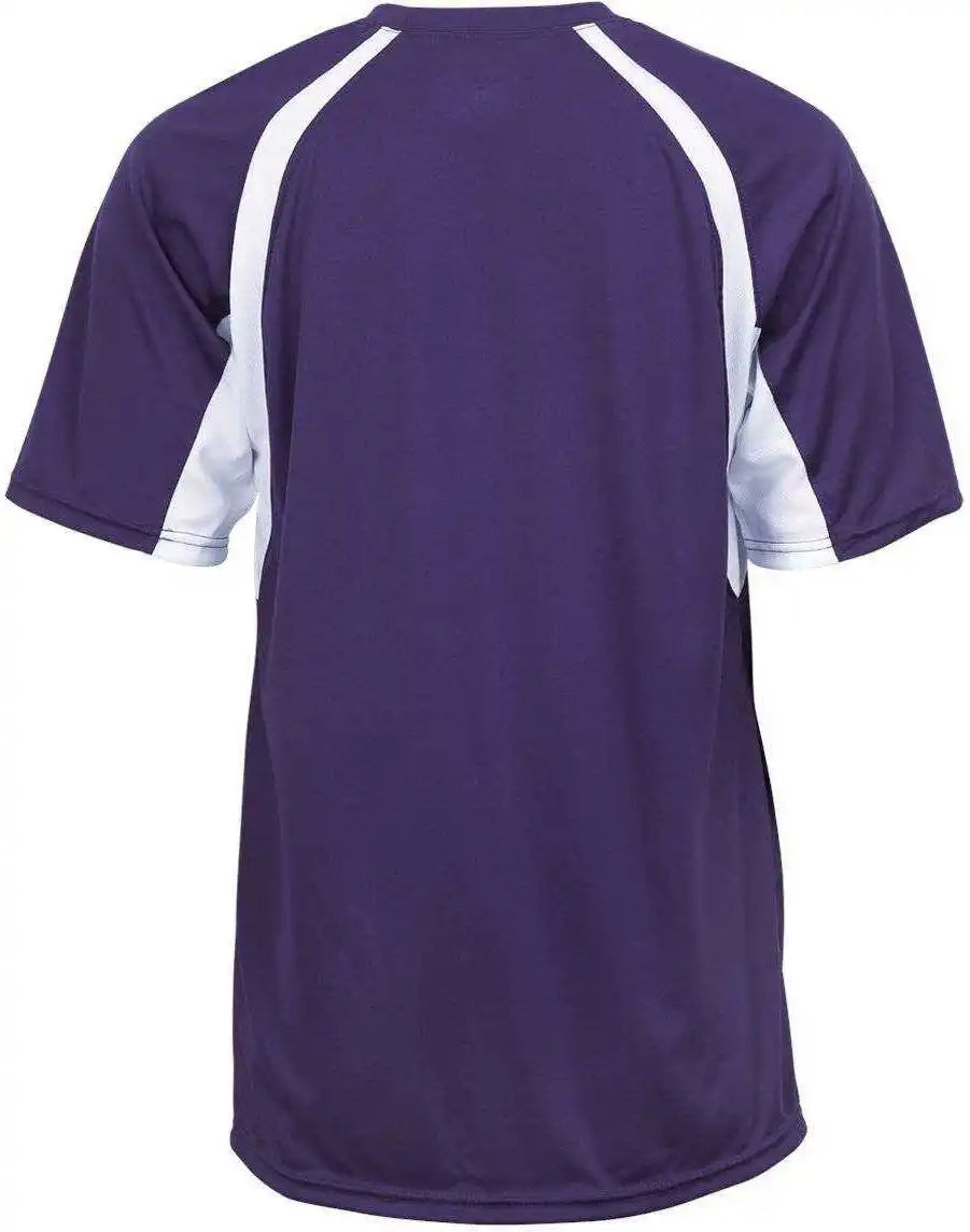 Badger Sport 4144 Adult Hook Tee Purple White
