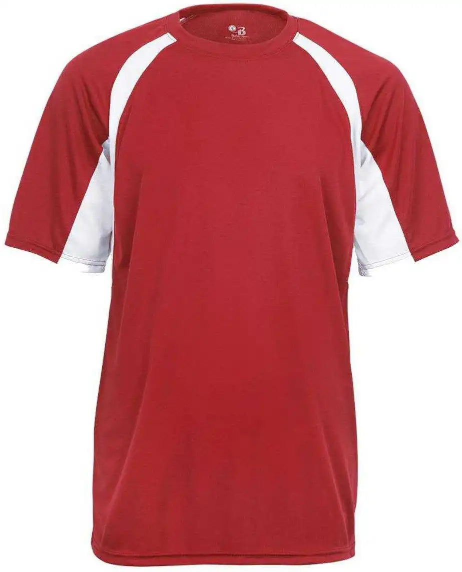 Badger Sport 4144 Adult Hook Tee Red White