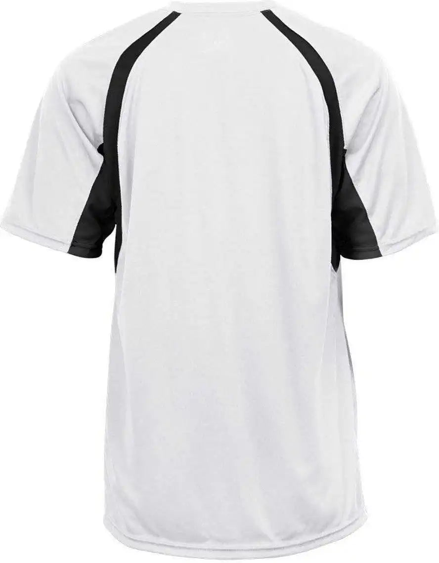 Badger Sport 4144 Adult Hook Tee White Black