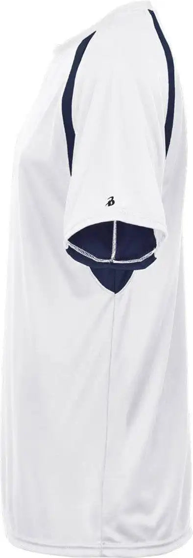 Badger Sport 4144 Adult Hook Tee White Navy