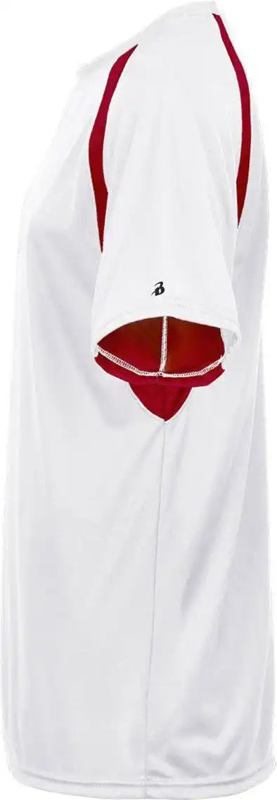 Badger Sport 4144 Adult Hook Tee White Red