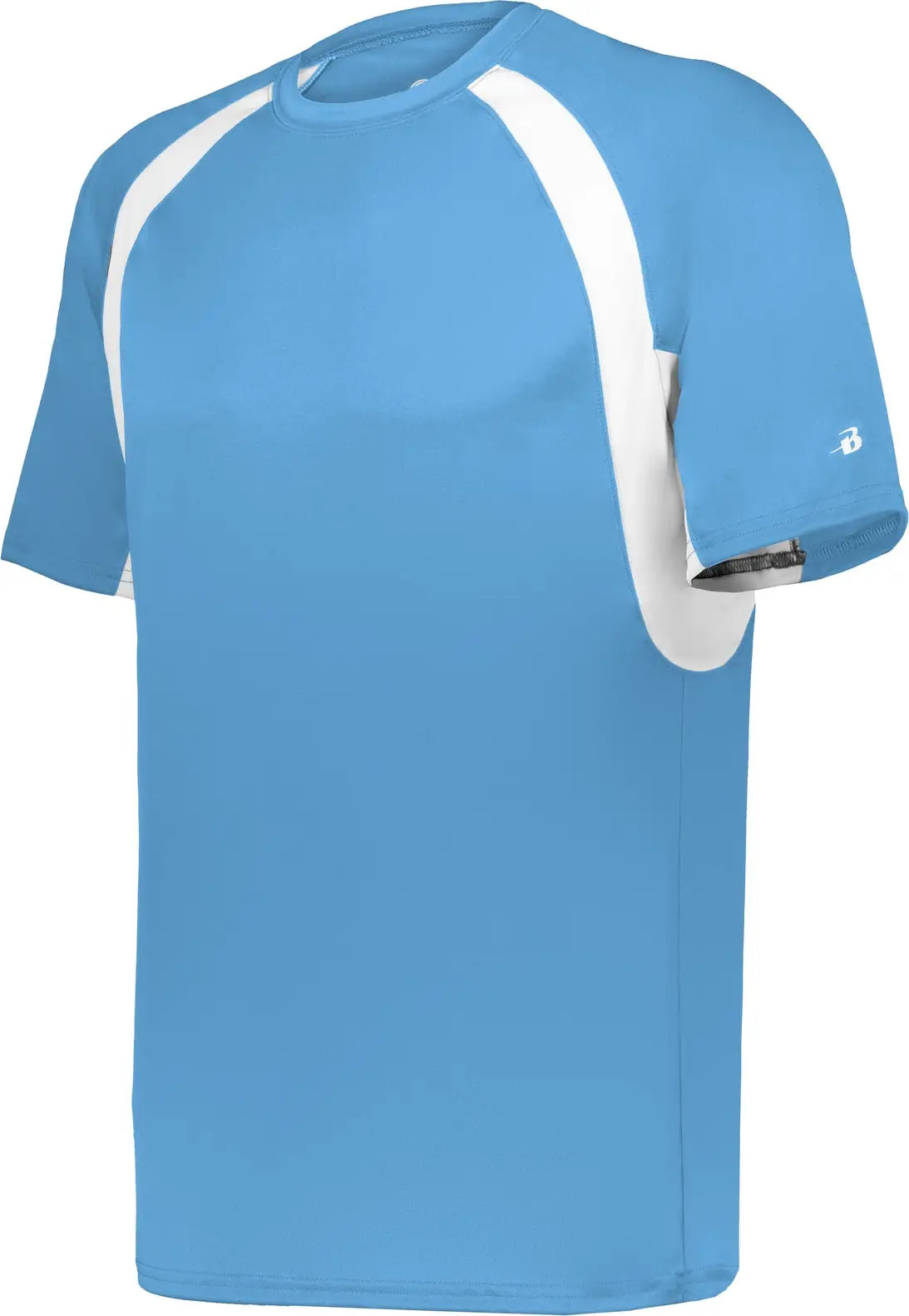 Badger Sport 4144 Hook Tee - Columbia Blue White - Adult s