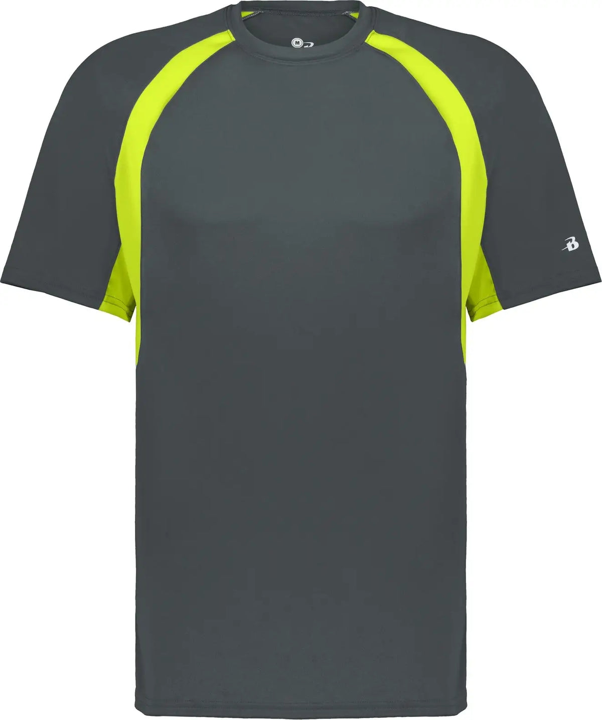 Badger Sport 4144 Hook Tee - Graphite Safety Yellow