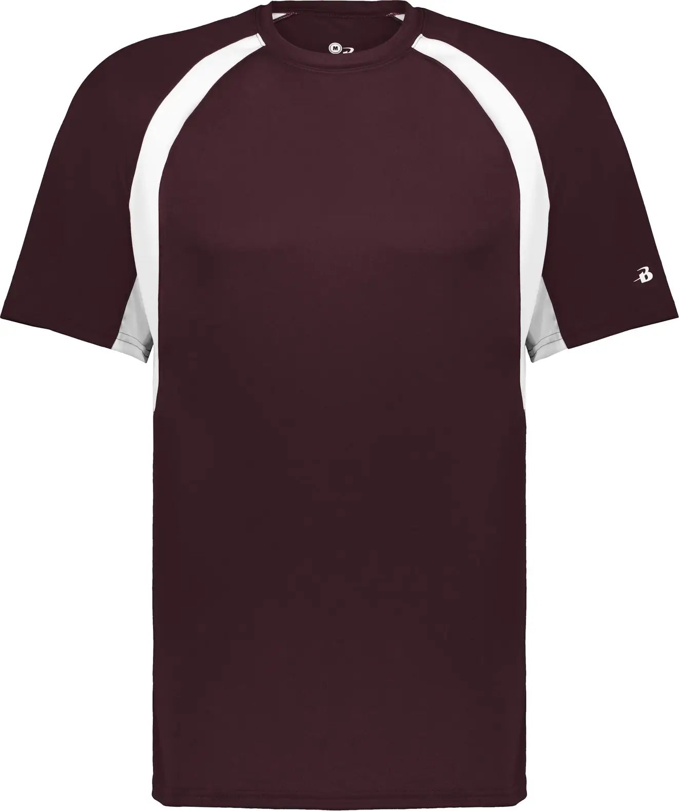 Badger Sport 4144 Hook Tee - Maroon White - Adult s