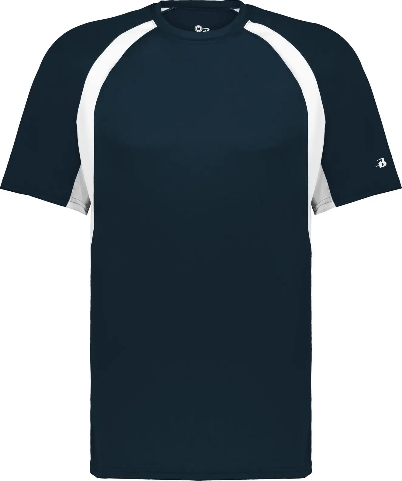 Badger Sport 4144 Hook Tee - Navy White - Adult s