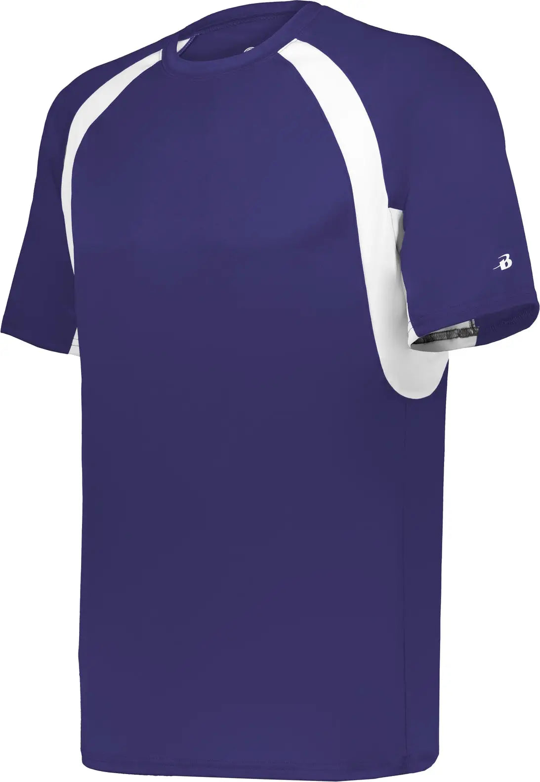 Badger Sport 4144 Hook Tee - Purple White - Adult s
