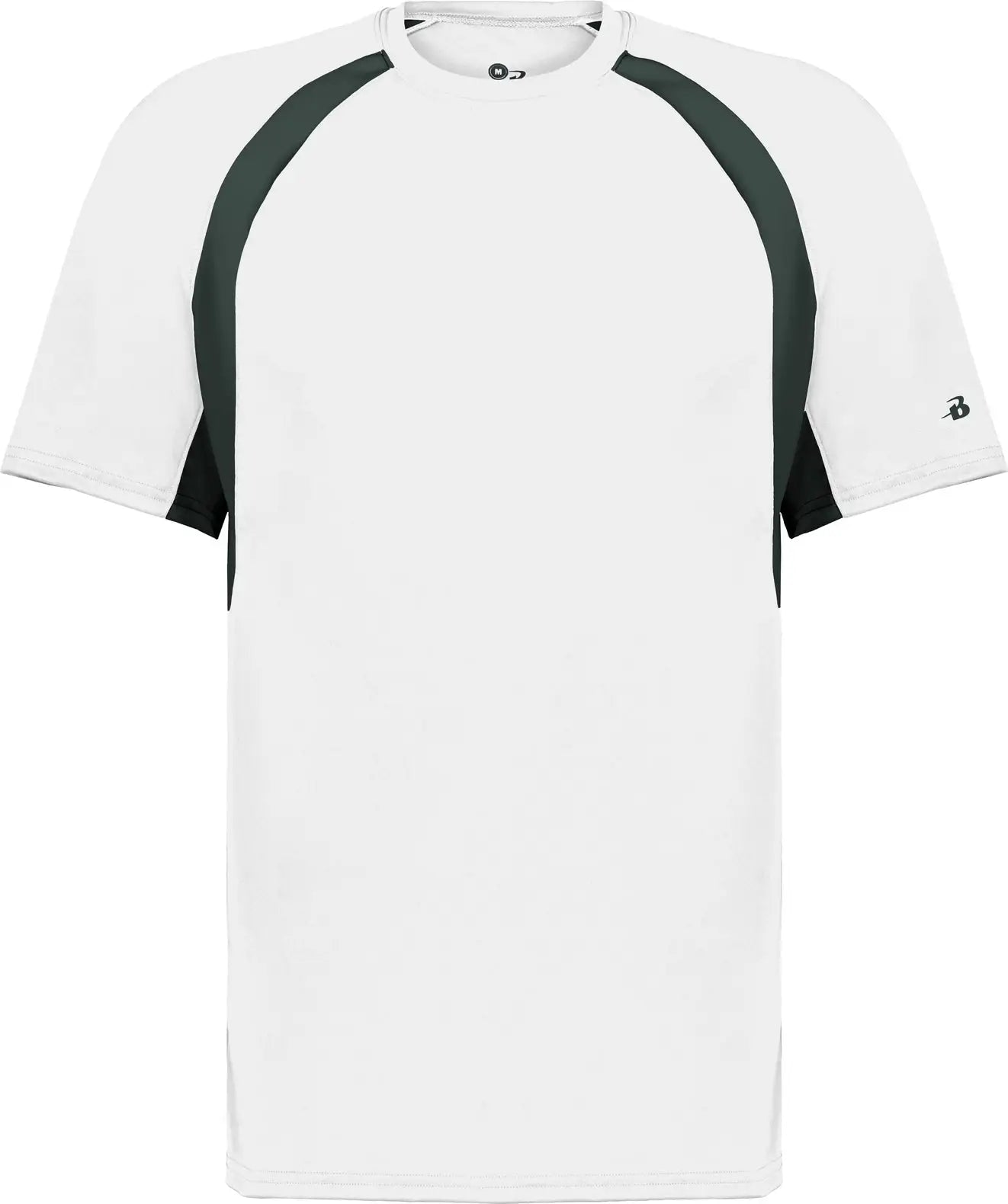 Badger Sport 4144 Hook Tee - White Black - Adult s