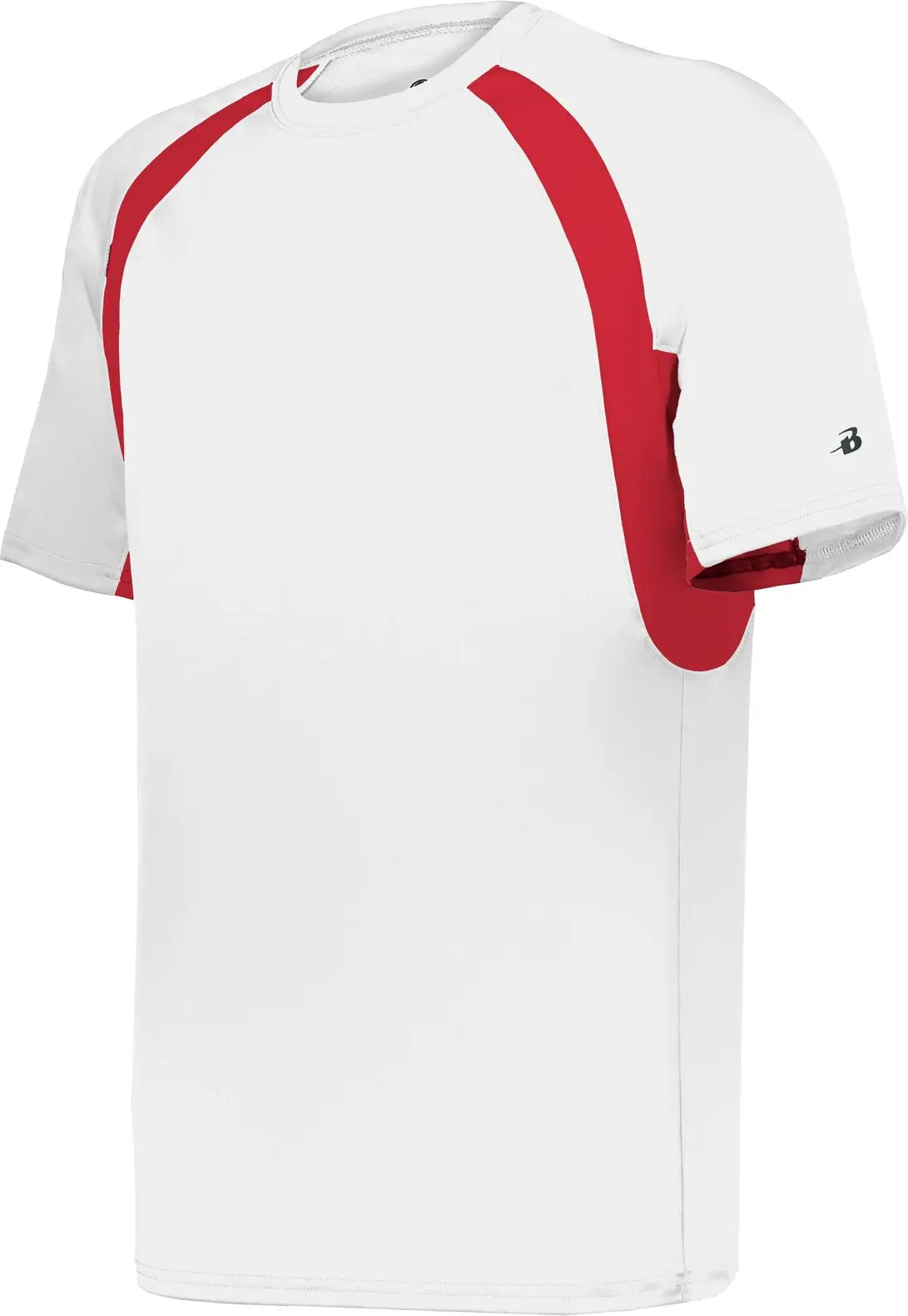 Badger Sport 4144 Hook Tee - White Red - Adult s