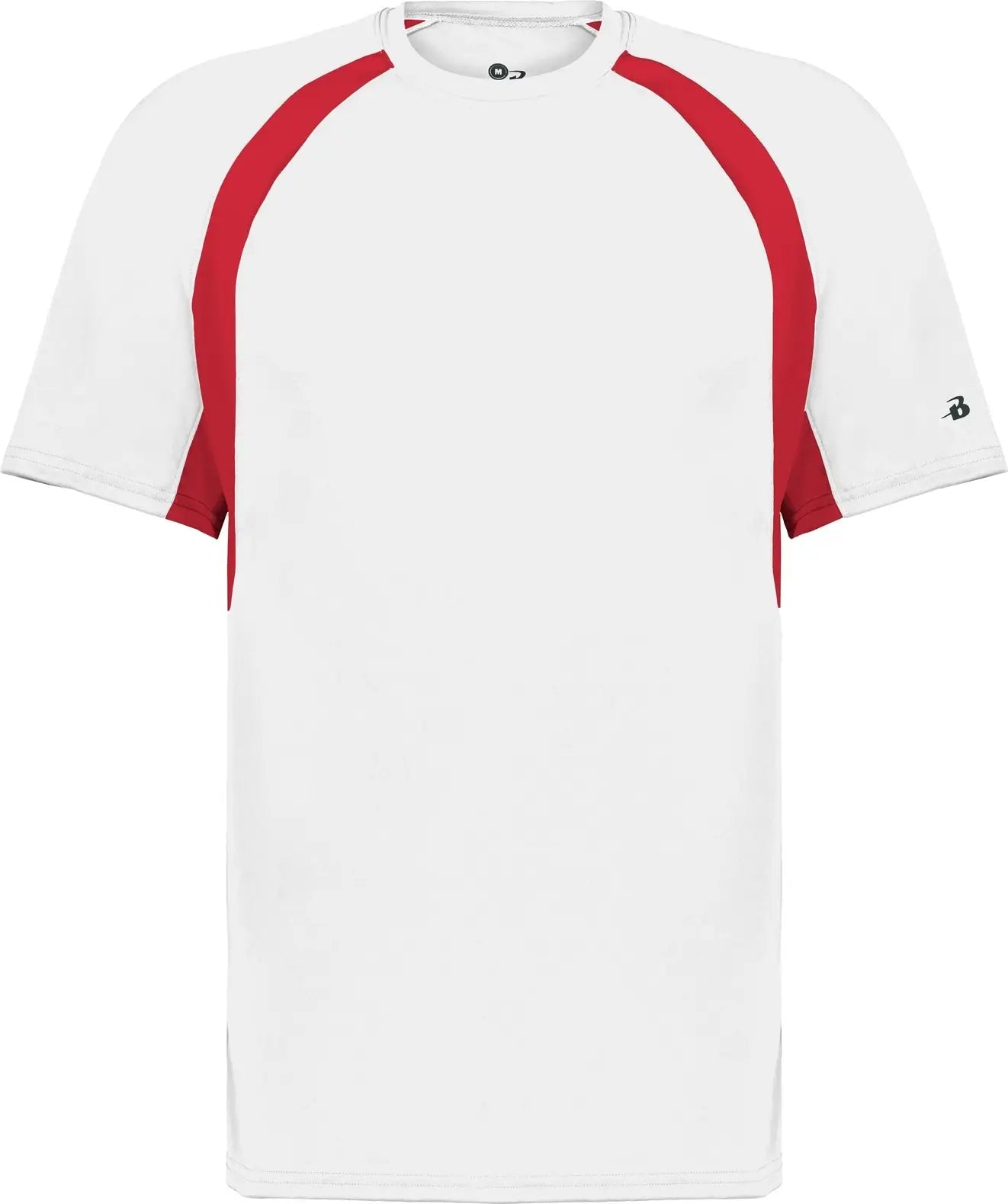 Badger Sport 4144 Hook Tee - White Red - Adult s