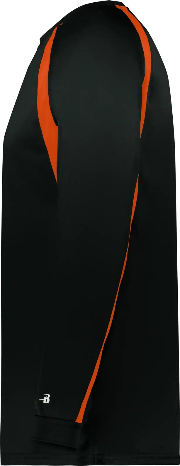Badger Sport 4154 Hook L/s Tee - Black Burnt Orange