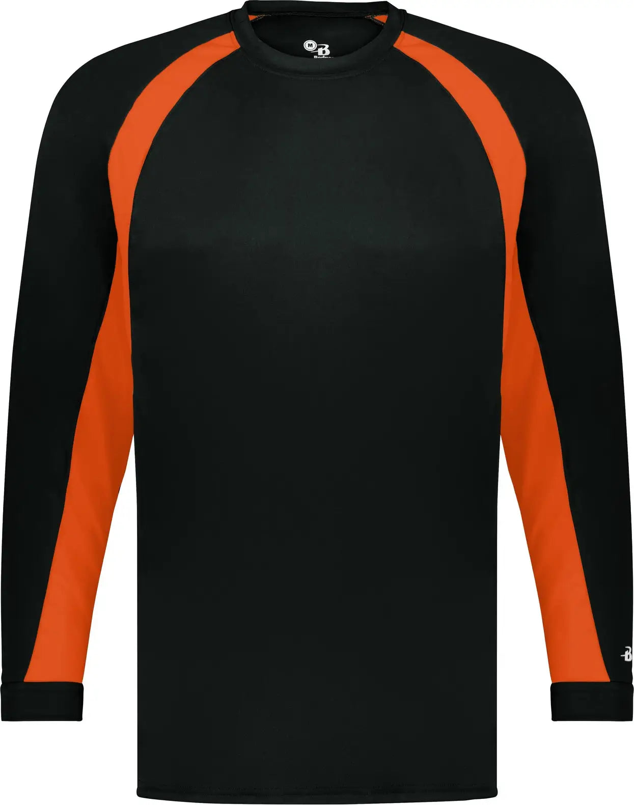 Badger Sport 4154 Hook L/s Tee - Black Burnt Orange - Adult s
