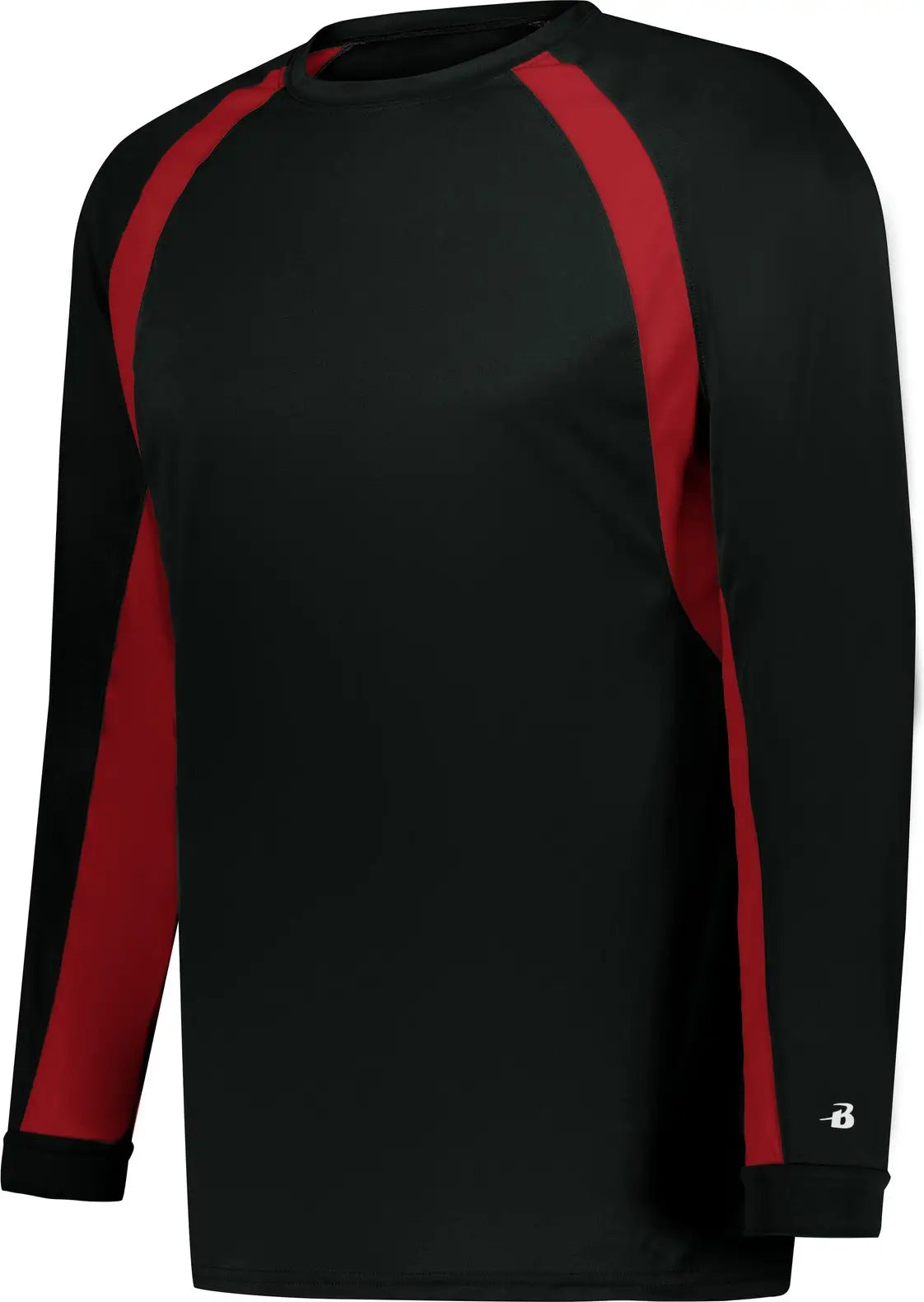 Badger Sport 4154 Hook L/s Tee - Black Red - Adult s