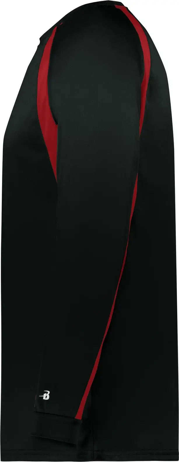 Badger Sport 4154 Hook L/s Tee - Black Red