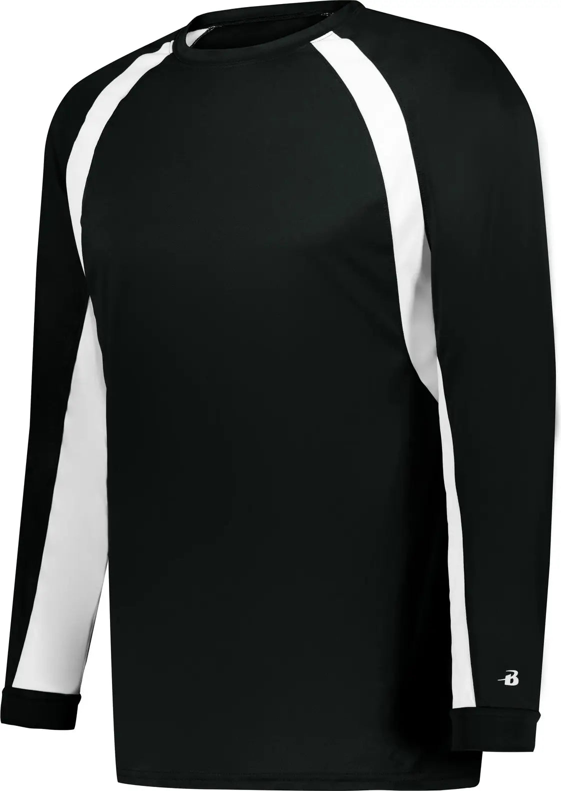 Badger Sport 4154 Hook L/s Tee - Black White - Adult s