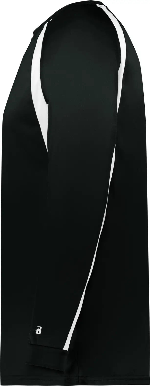 Badger Sport 4154 Hook L/s Tee - Black White