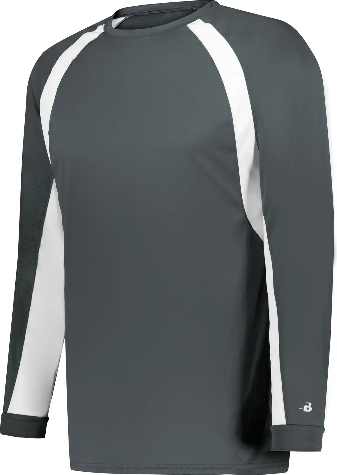 Badger Sport 4154 Hook L/s Tee - Graphite White - Adult s