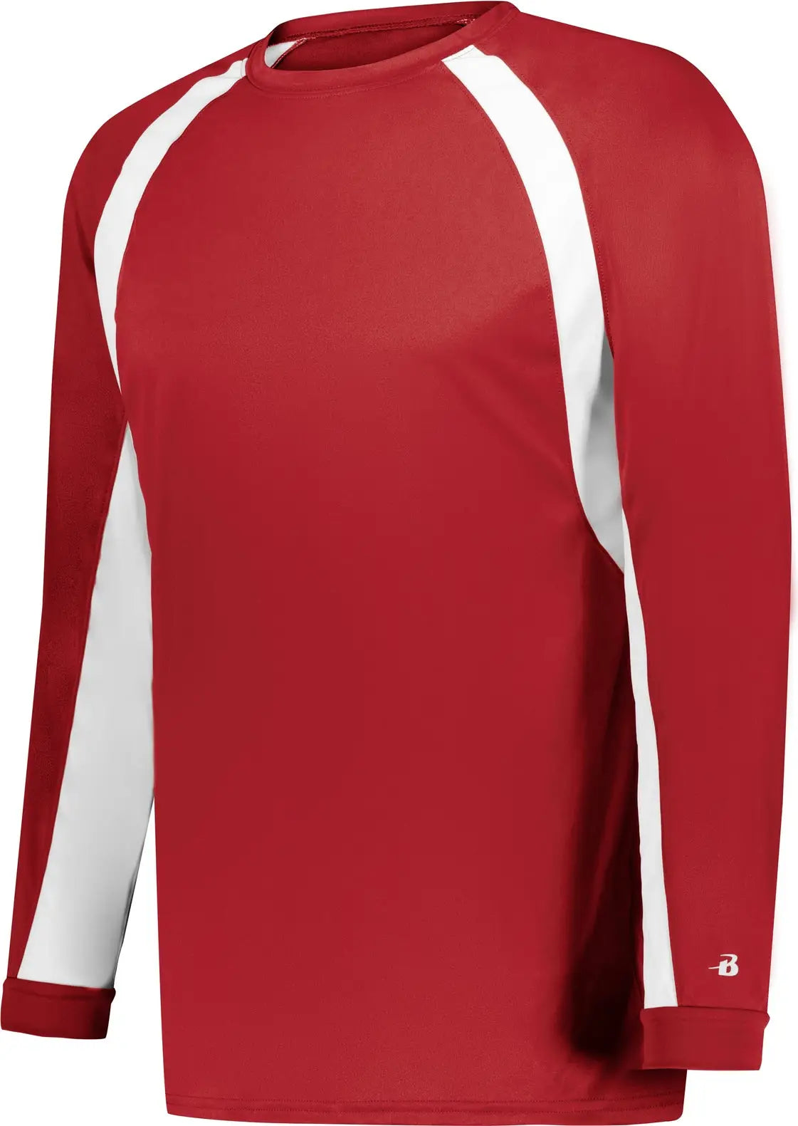 Badger Sport 4154 Hook L/s Tee - Red White - Adult s