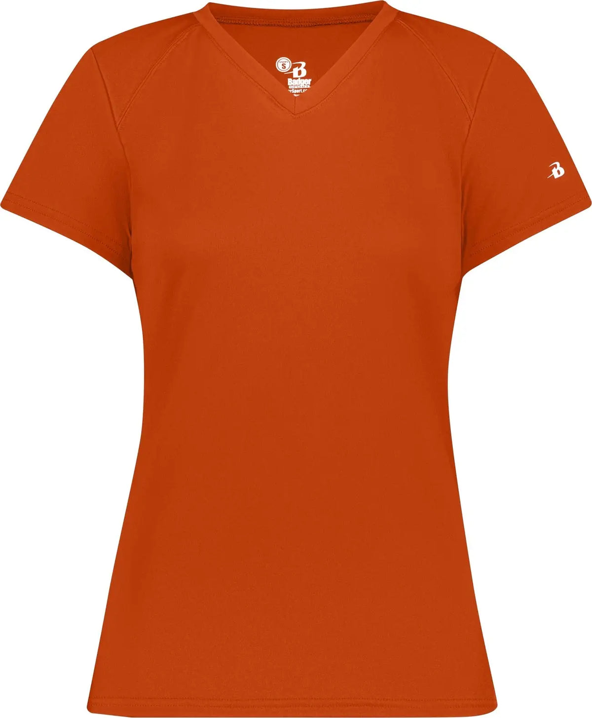 Badger Sport 4162 B-core Ladies S/s V-neck Tee - Burnt Orange