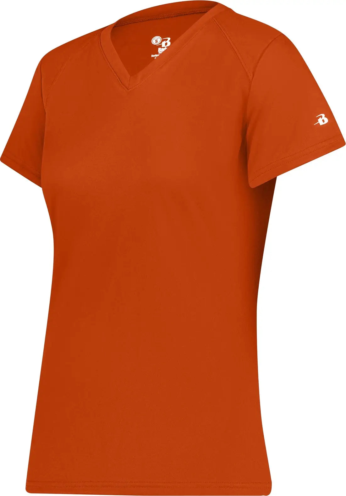 Badger Sport 4162 B-core Ladies S/s V-neck Tee - Burnt Orange - Xs