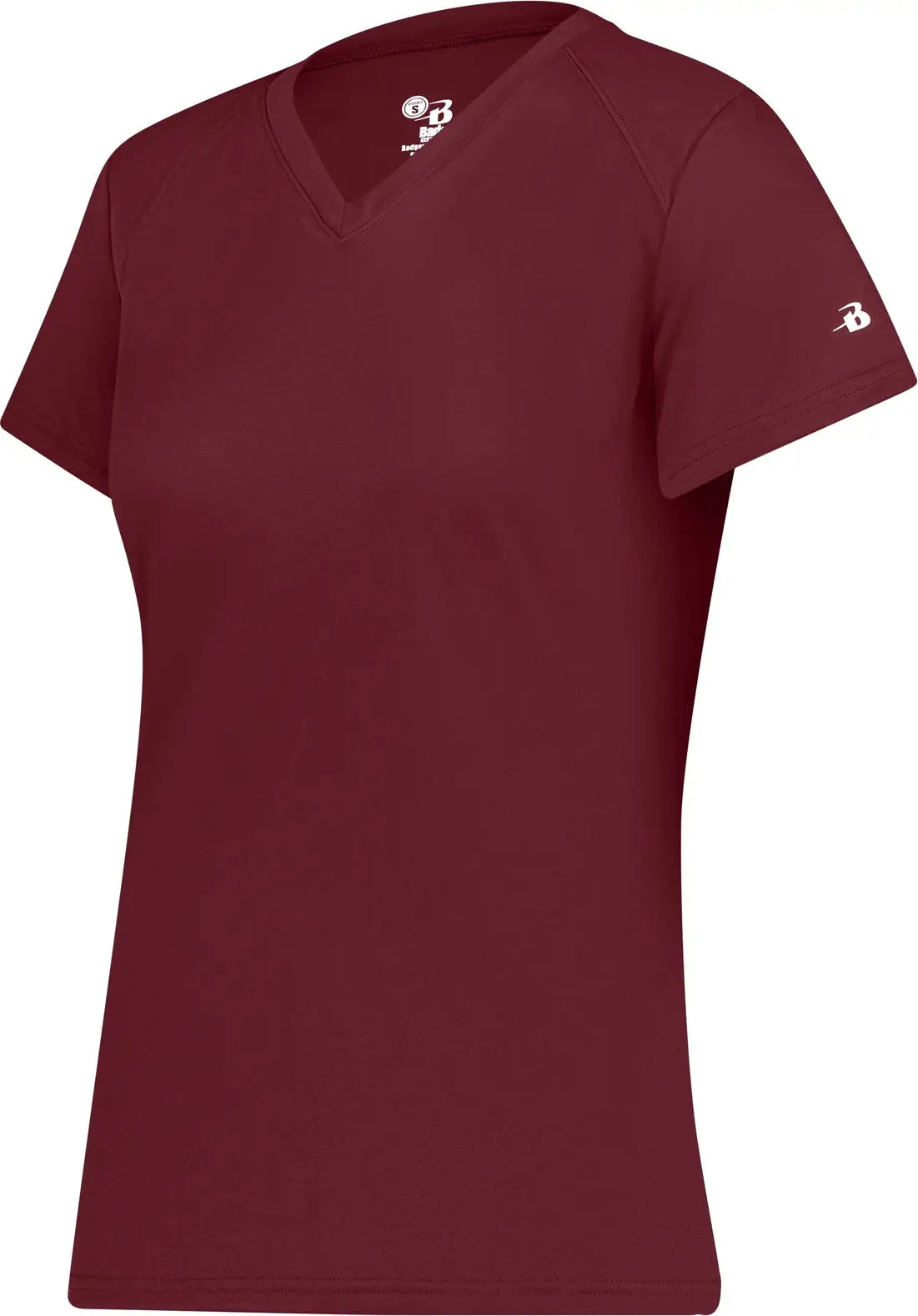 Badger Sport 4162 B-core Ladies S/s V-neck Tee - Cardinal - Xs