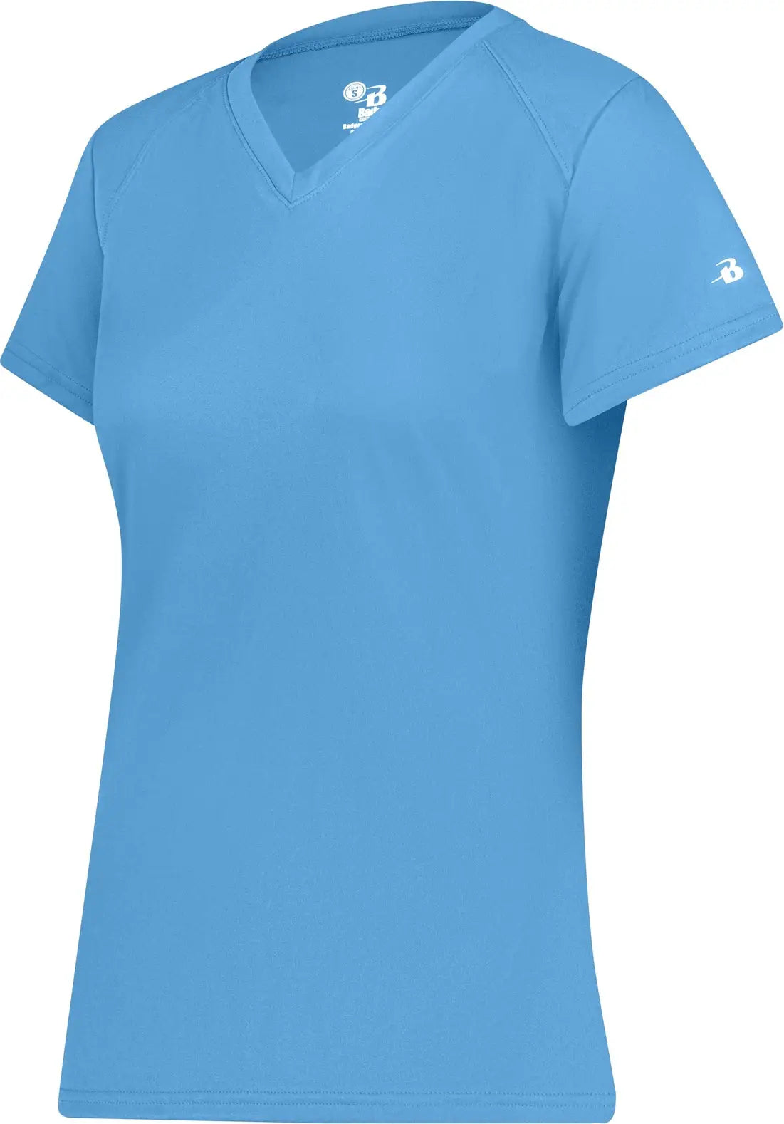 Badger Sport 4162 B-core Ladies S/s V-neck Tee - Columbia Blue - Xs